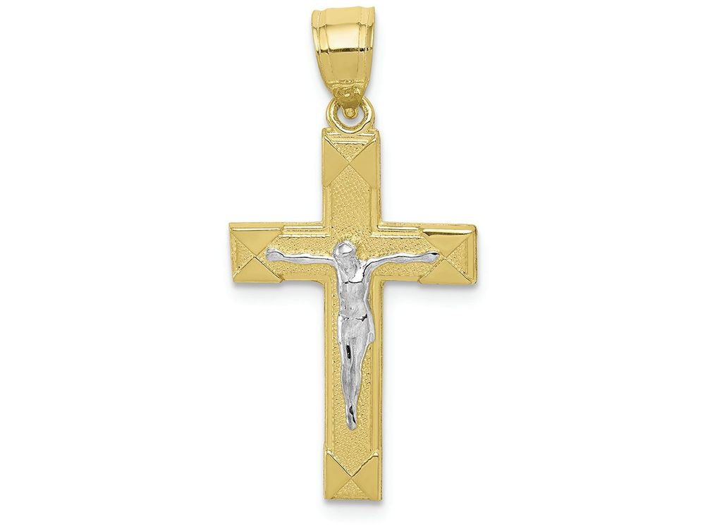 FJC Finejewelers 10k Yellow Gold with Rhodium Crucifix Charm
