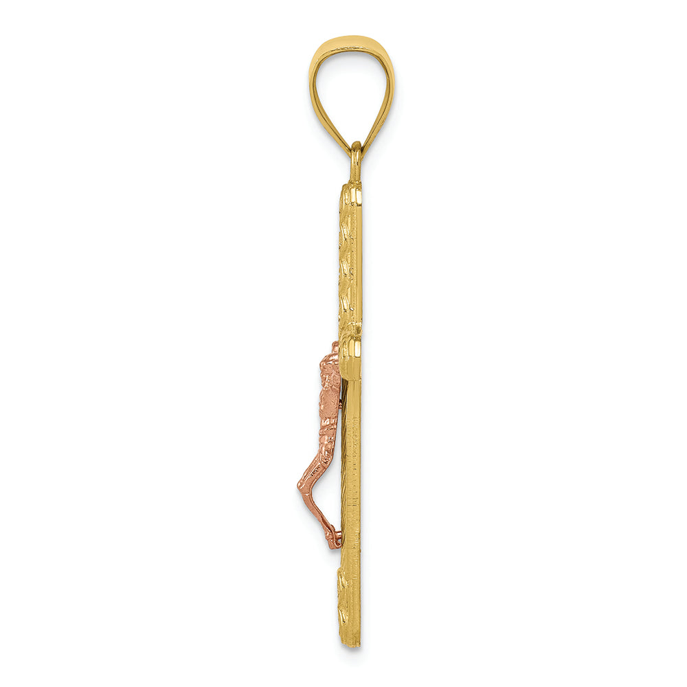 FJC Finejewelers 10k Two-tone Gold CZ Crucifix Charm