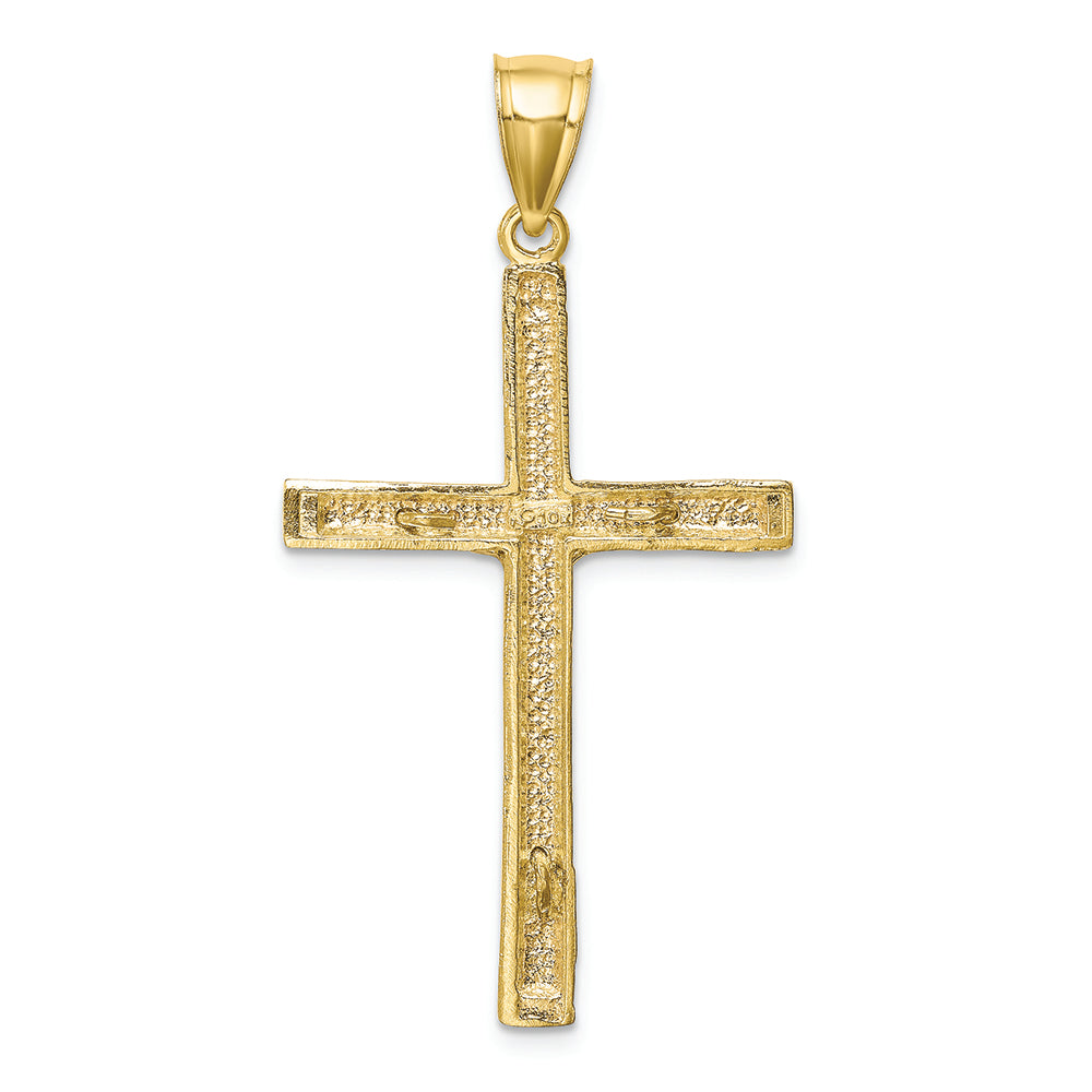 FJC Finejewelers 10k Yellow Gold with Rhodium Bright Cut Crucifix Charm