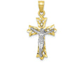 FJC Finejewelers 10k Yellow Gold with Rhodium Filigree Crucifix Charm