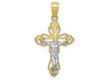 FJC Finejewelers 10k Yellow Gold with Rhodium Filigree Crucifix Charm