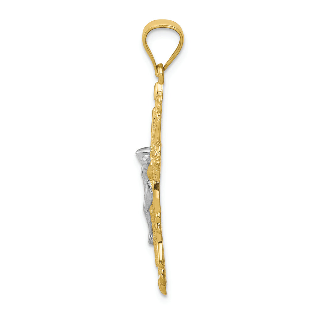 FJC Finejewelers 10k Yellow Gold with Rhodium Crucifix Charm