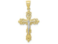 FJC Finejewelers 10k Yellow Gold with Rhodium Crucifix Charm