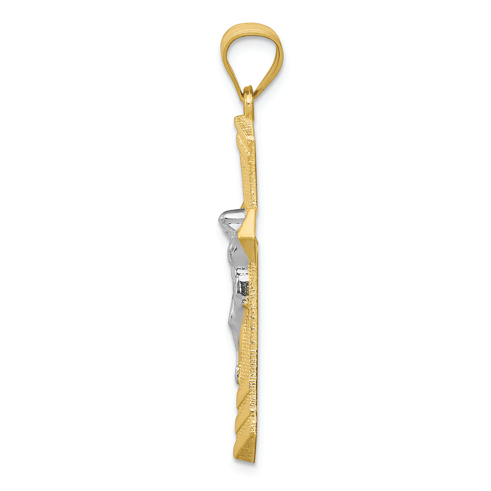 FJC Finejewelers 10k Yellow Gold with Rhodium Passion Crucifix Charm