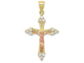 FJC Finejewelers 10k Two-tone Gold CZ Crucifix Charm