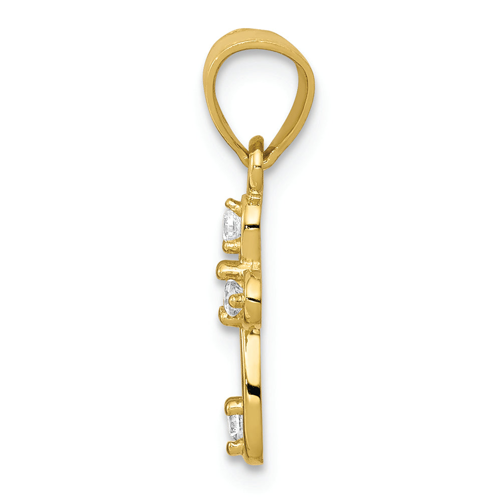 FJC Finejewelers 10k Yellow Gold Small CZ Cross Charm
