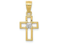 FJC Finejewelers 10k Yellow Gold Small CZ Cross Charm