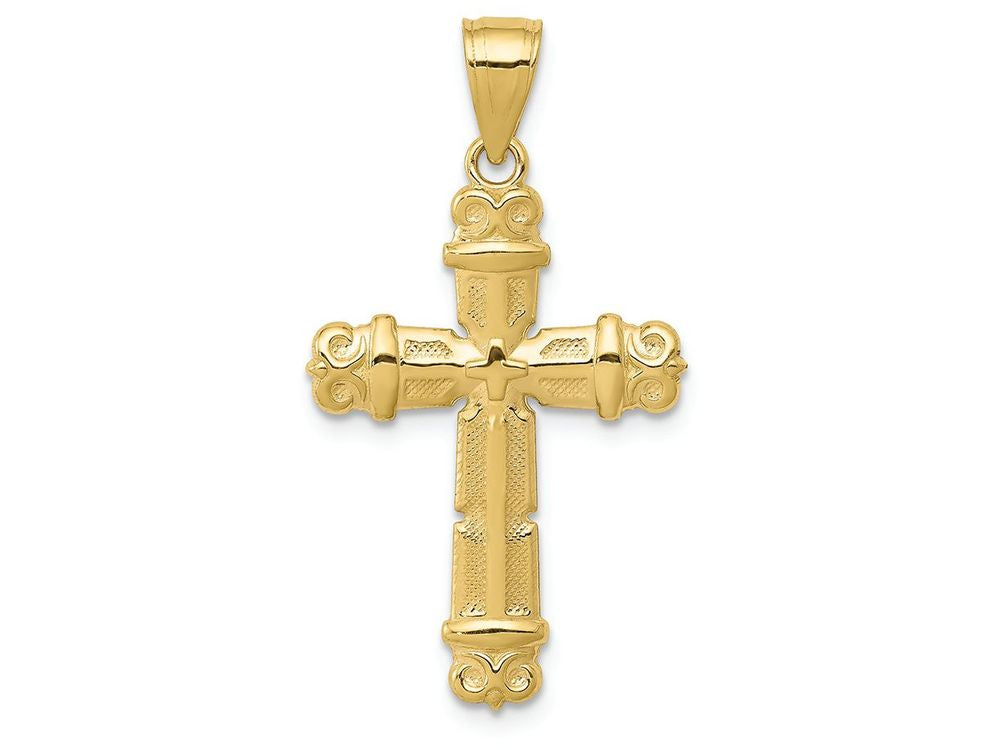 FJC Finejewelers 10k Yellow Gold Fleur De Lis Cross Charm
