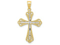 FJC Finejewelers 10k Yellow Gold with Rhodium Bright Cut Cross Charm