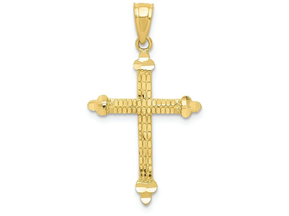 FJC Finejewelers 10k Yellow Gold Budded Cross Charm