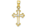 FJC Finejewelers 10k Yellow Gold Small CZ Cross Charm