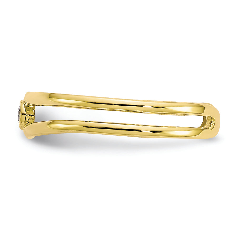 FJC Finejewelers 10k Yellow Gold CZ Toe Ring 2 to 4mm Band Width