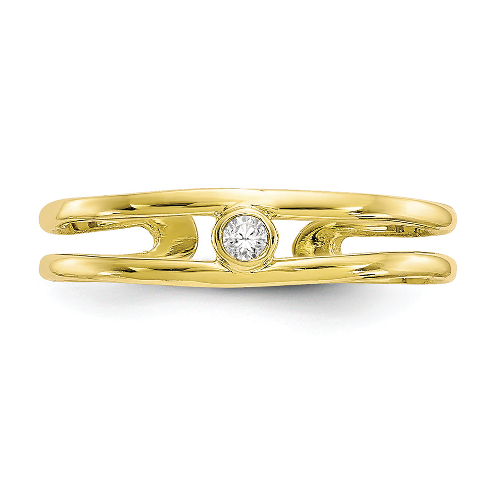 FJC Finejewelers 10k Yellow Gold CZ Toe Ring 2 to 4mm Band Width