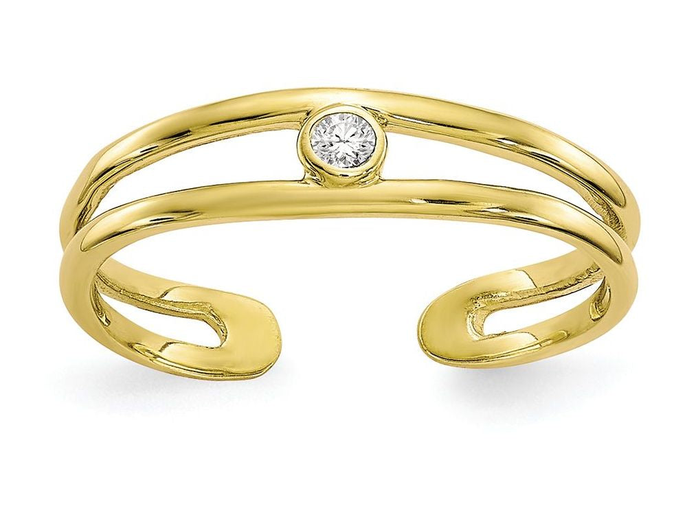 FJC Finejewelers 10k Yellow Gold CZ Toe Ring 2 to 4mm Band Width