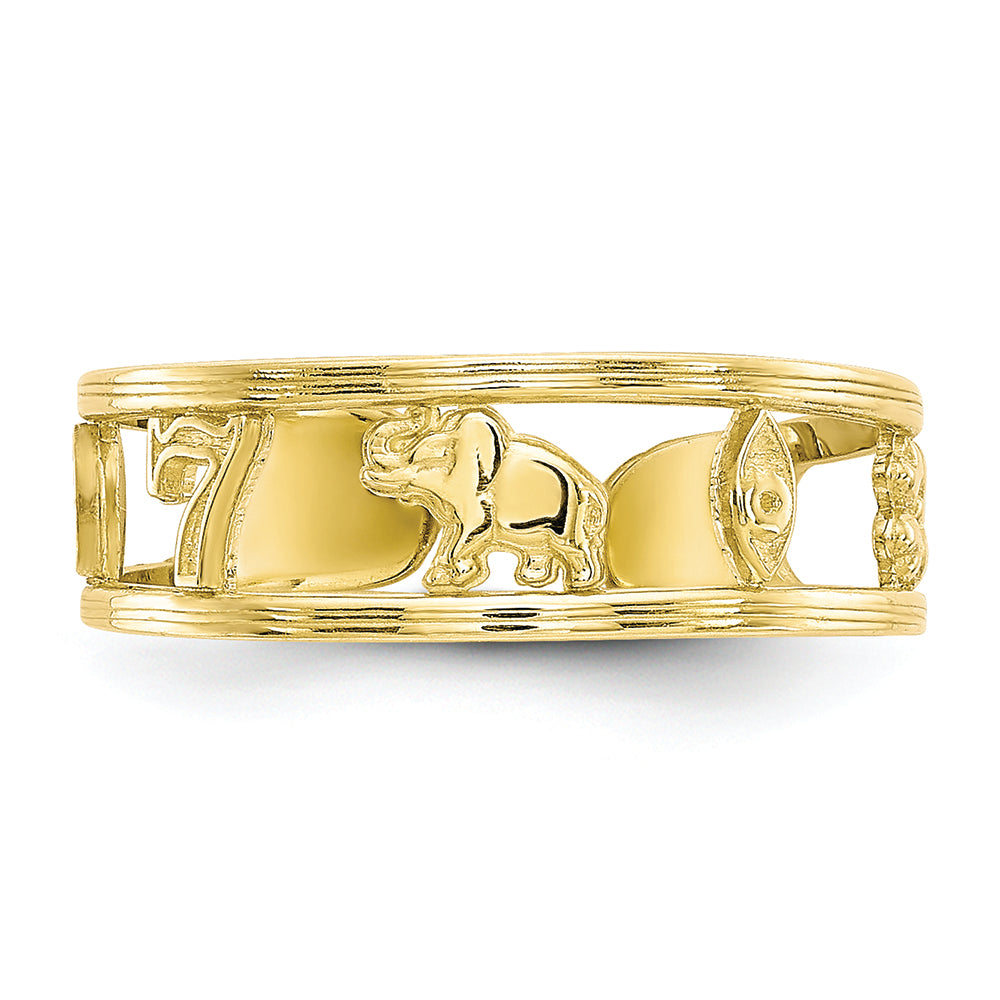FJC Finejewelers 10k Yellow Gold Luck Toe Ring 5mm wide