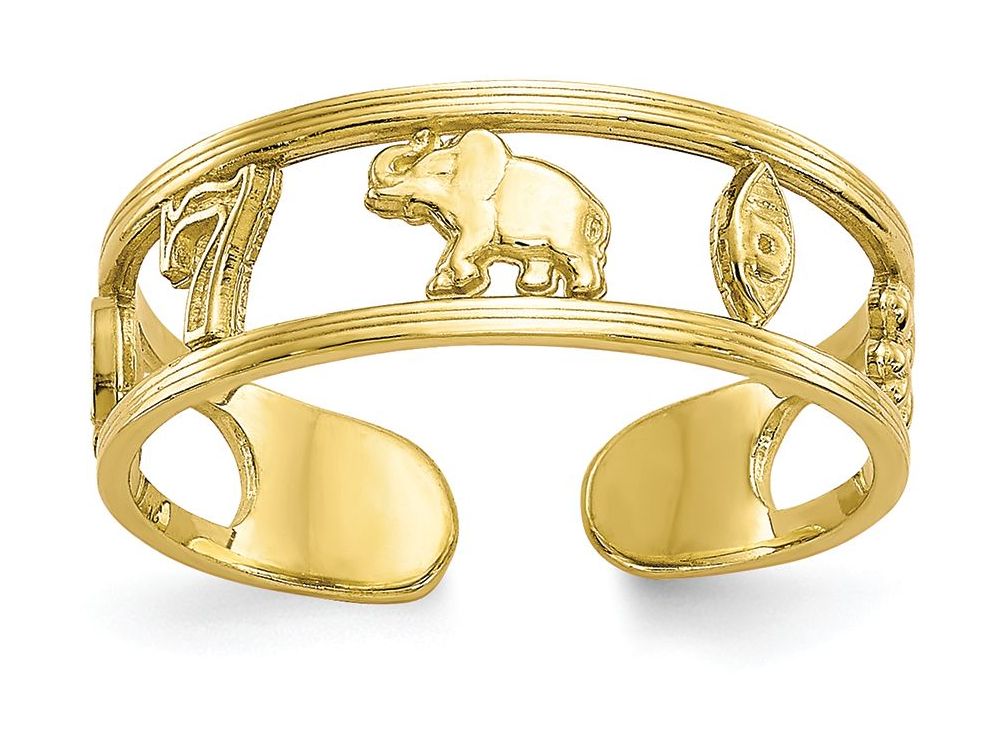 FJC Finejewelers 10k Yellow Gold Luck Toe Ring 5mm wide