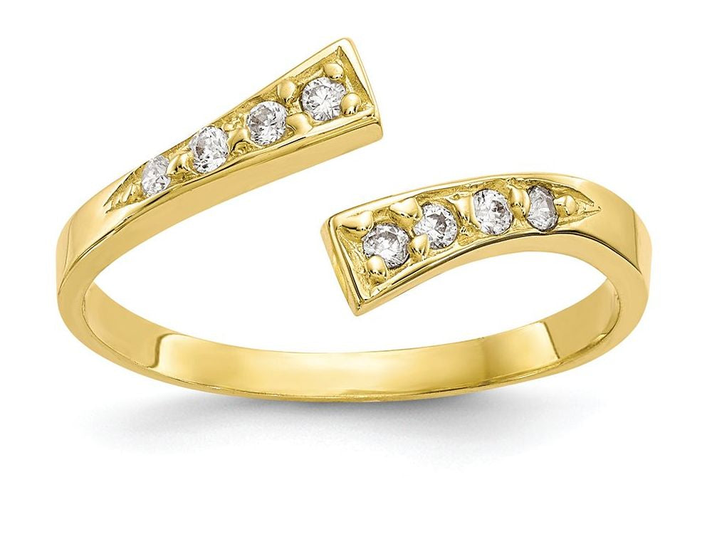 FJC Finejewelers 10k Yellow Gold CZ Toe Ring 2mm wide