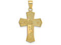 FJC Finejewelers 10k Yellow Gold Passion Cross with Jesus Reversible Charm