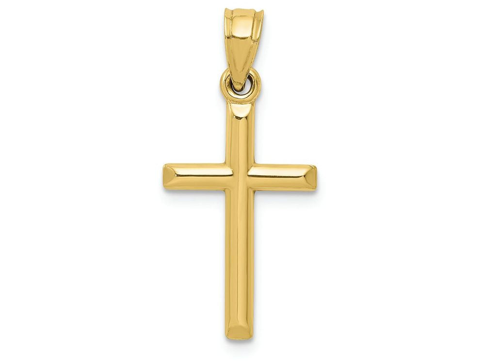 FJC Finejewelers 10k Yellow Gold Polished Hollow Cross Charm