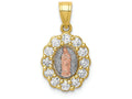 FJC Finejewelers 10k Two-tone Gold with Rhodium CZ Guadalupe Charm
