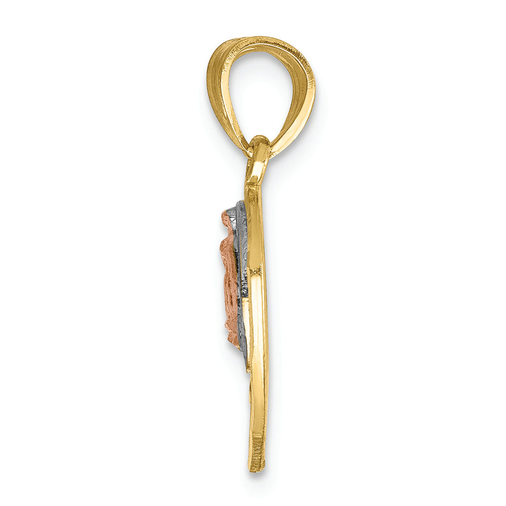 FJC Finejewelers 10k Two-tone Gold with Rhodium Break Apart Te Amo Charm