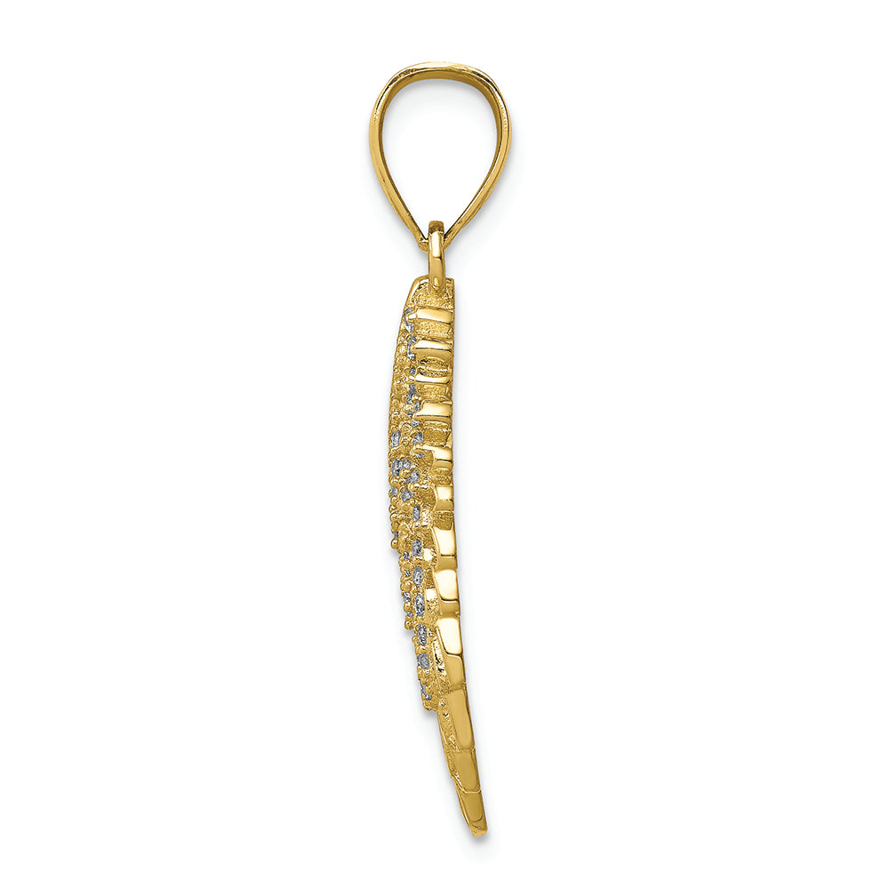 FJC Finejewelers 10k Yellow Gold CZ Micropave Angel Wing Charm