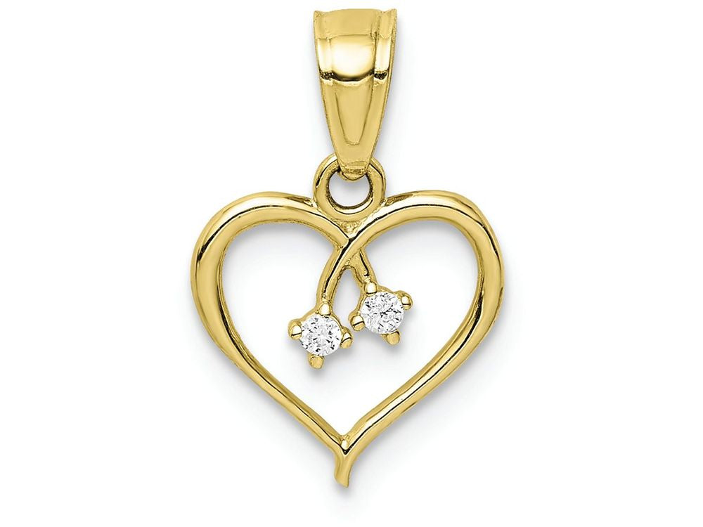 FJC Finejewelers 10k Yellow Gold CZ Heart Charm