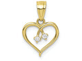 FJC Finejewelers 10k Yellow Gold CZ Heart Charm