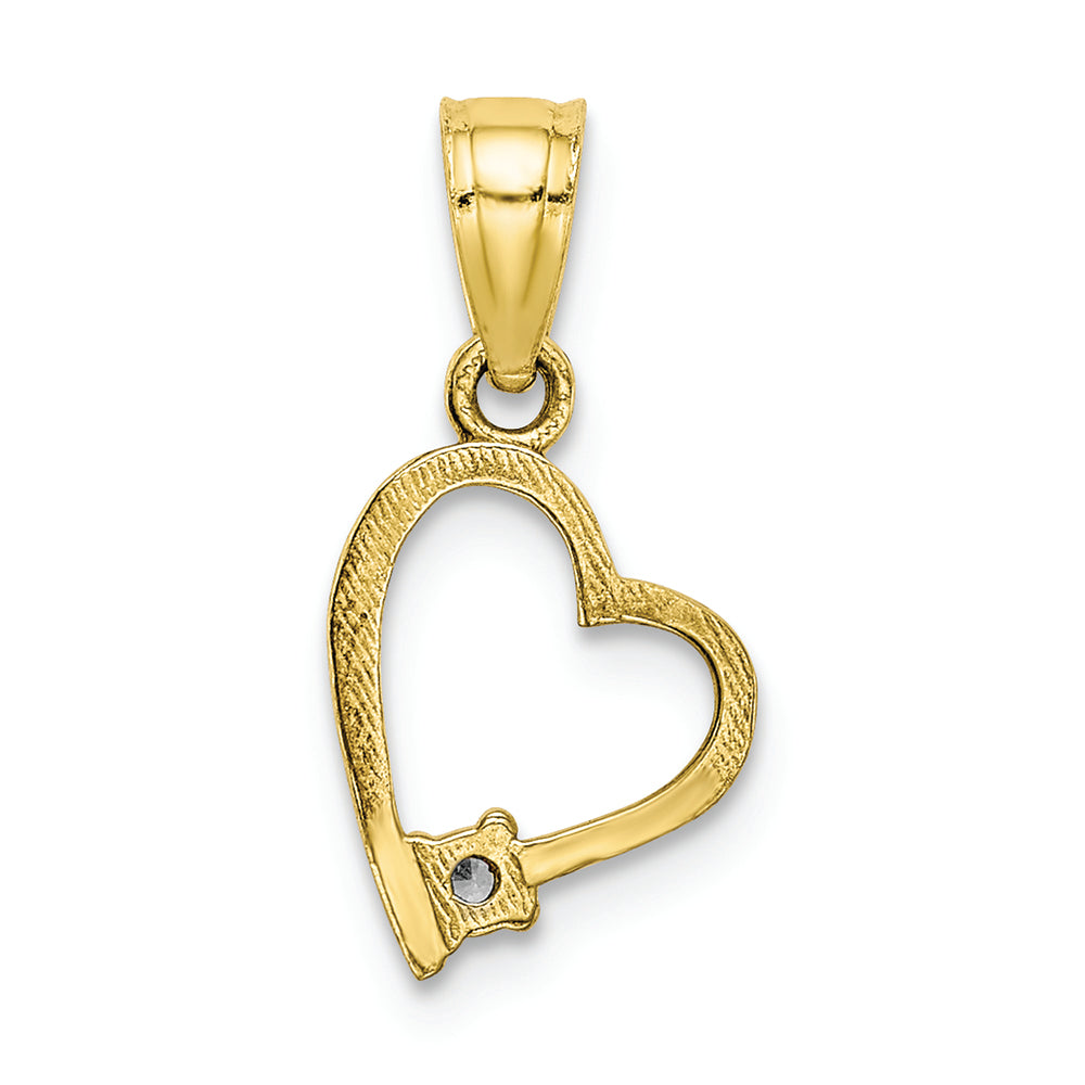 FJC Finejewelers 10k Yellow Gold CZ Heart Charm