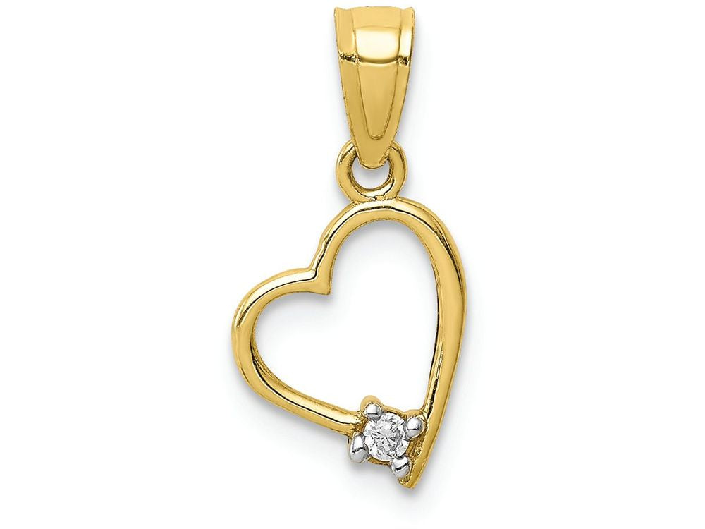FJC Finejewelers 10k Yellow Gold CZ Heart Charm
