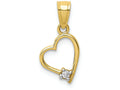 FJC Finejewelers 10k Yellow Gold CZ Heart Charm