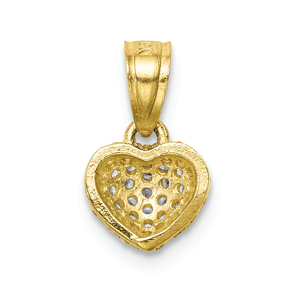FJC Finejewelers 10k Yellow Gold CZ Micropave Heart Charm