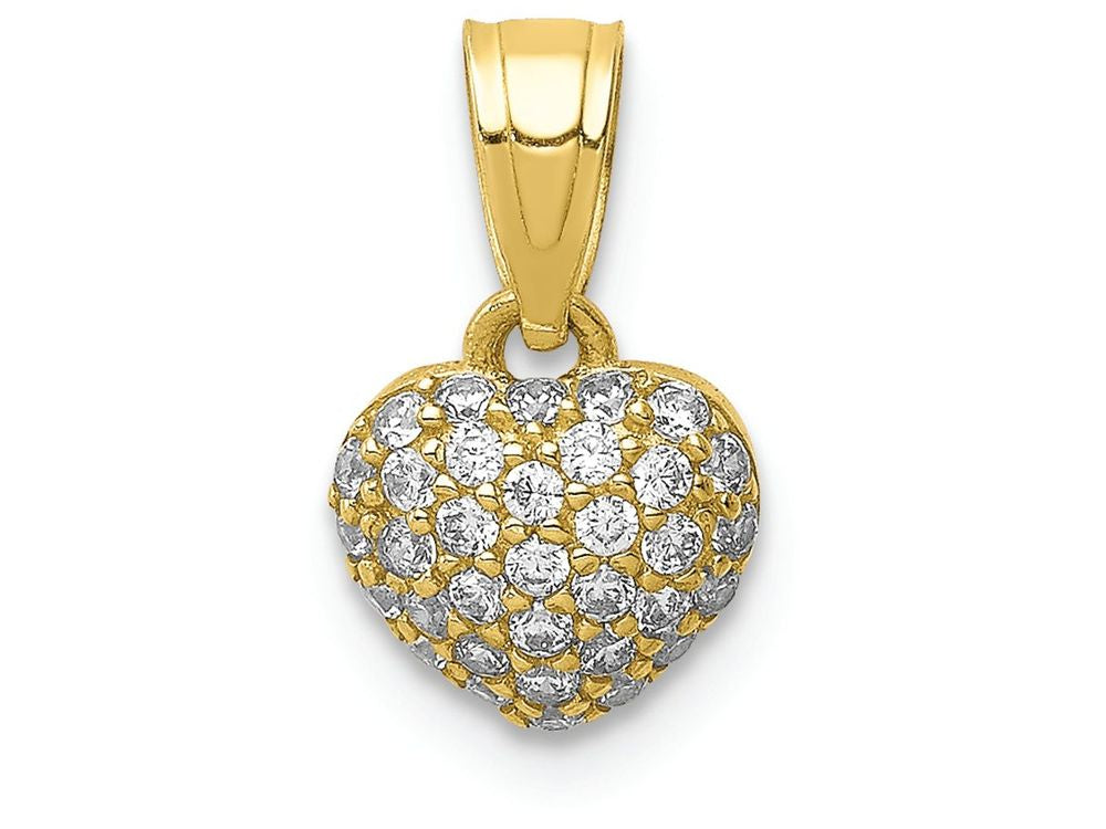 FJC Finejewelers 10k Yellow Gold CZ Micropave Heart Charm