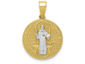FJC Finejewelers 10k Yellow Gold with with Rhodium San Beito Medal Charm