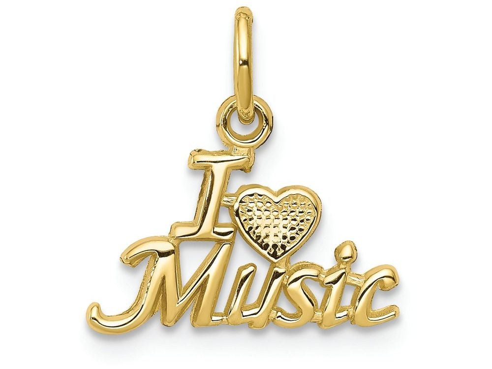 FJC Finejewelers 10k Yellow Gold Talking - I Love Music Charm