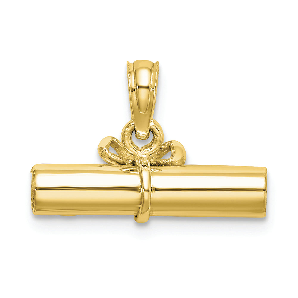 FJC Finejewelers 10k Yellow Gold 3d Diploma Rolled Up Graduation Charm
