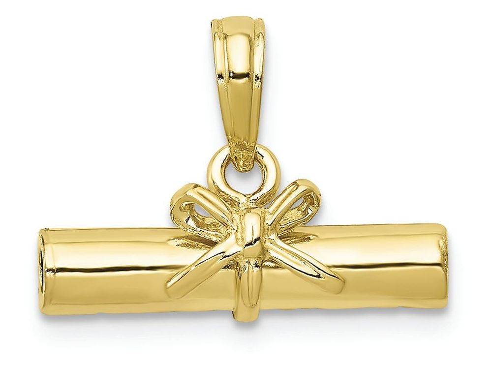 FJC Finejewelers 10k Yellow Gold 3d Diploma Rolled Up Graduation Charm