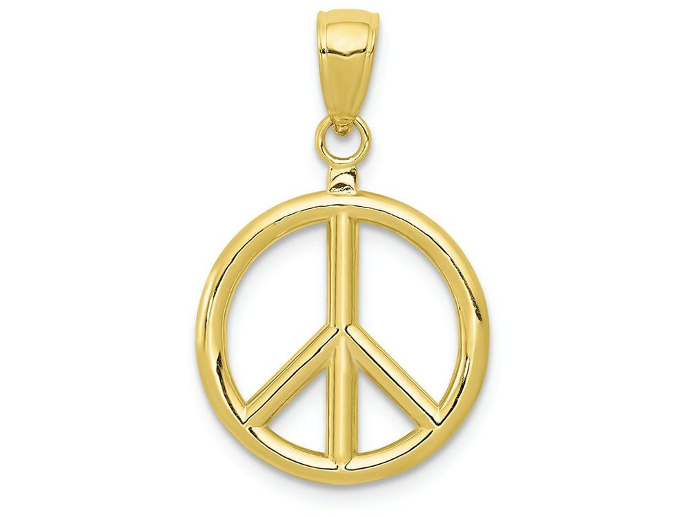 FJC Finejewelers 10k Yellow Gold 3d Peace Symbol Charm