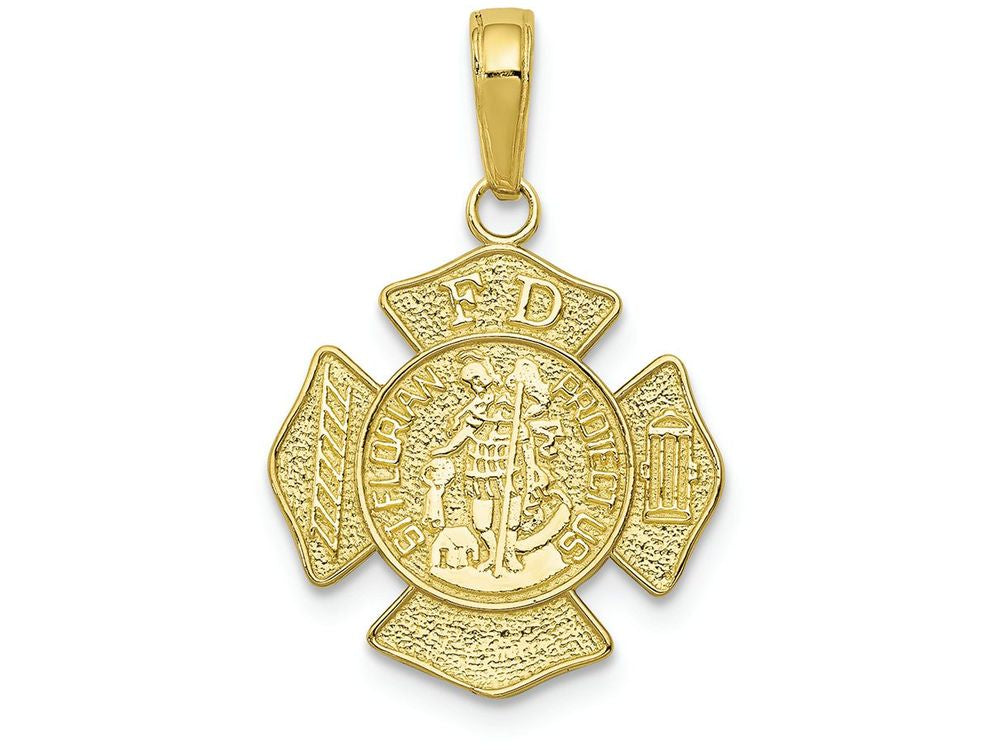 FJC Finejewelers 10k Yellow Gold Small Saint Florian Badge Charm
