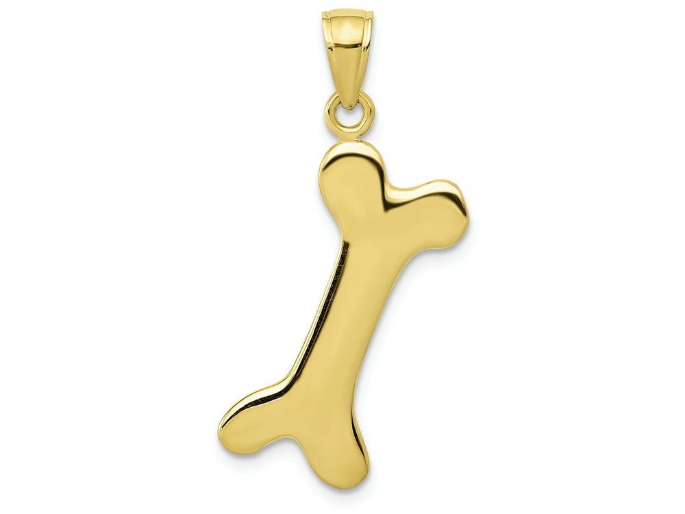 FJC Finejewelers 10k Yellow Gold 3d Engraveable Dog Bone Charm
