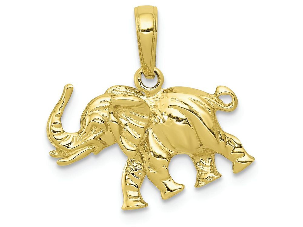 FJC Finejewelers 10k Yellow Gold Satin 3d Elephant Charm