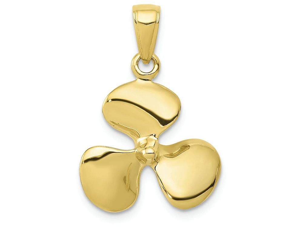 FJC Finejewelers 10k Yellow Gold Polished 3d Propeller Charm