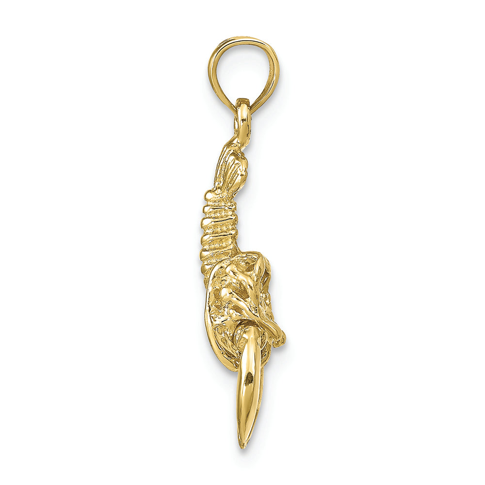 FJC Finejewelers 10k Yellow Gold Moveable Lobster3d Charm