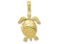 FJC Finejewelers 10k Yellow Gold 3d Moveable Sea Turtle Charm