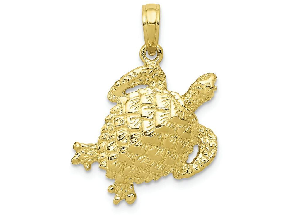 FJC Finejewelers 10k Yellow Gold Solid Polished Open-backed Turtle Charm