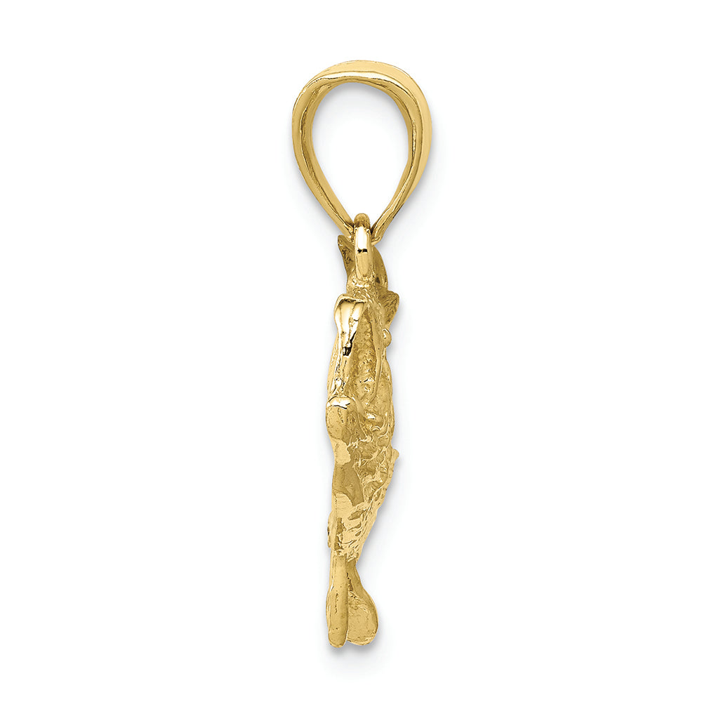 FJC Finejewelers 10k Yellow Gold Polished Open-backed Bass Fish Charm