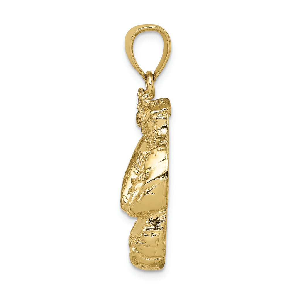 FJC Finejewelers 10k Yellow Gold Solid Polished Open-backed Boxing Gloves Charm