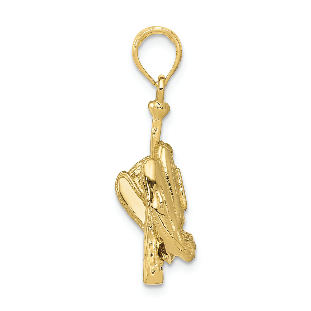 FJC Finejewelers 10k Yellow Gold Polished 3d Glovebatball Baseball Charm