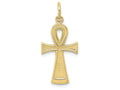 FJC Finejewelers 10k Yellow Gold Solid Flat-backed Ankhegyptian Cross Charm