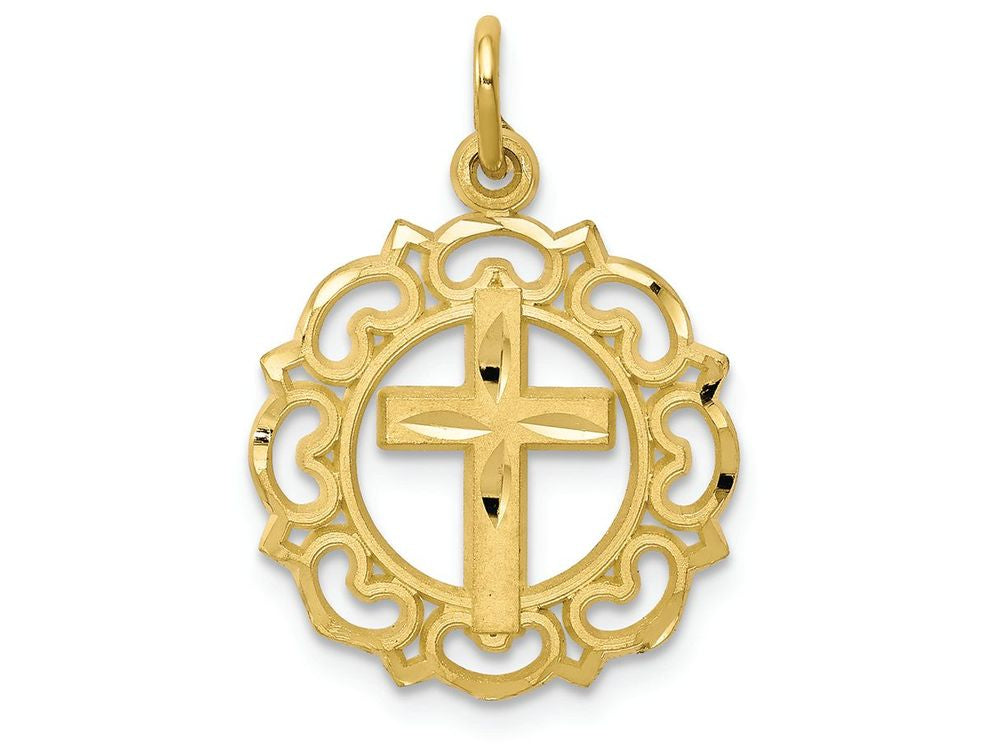 FJC Finejewelers 10k Yellow Gold Cross In Frame Charm